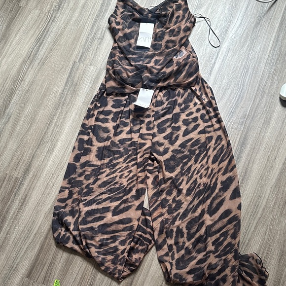 Zara Animal Print 2 piece sheer set - Picture 1 of 6